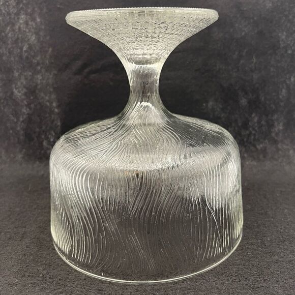 Vintage Hoosier Glass Wavy Clear Pedestal Candy Dish Compote - Picture 7 of 13